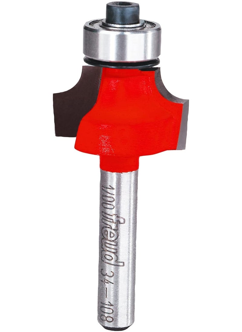 freud Freud Radius Rounding Over Bit with Perma-Shield Coating and Quadra-Cut Design for Flawless Finish - 2 Cutters, 1/4" Shank Dia., 3/16" Radius, 2-3/16" Length - 34-108  - Image 1