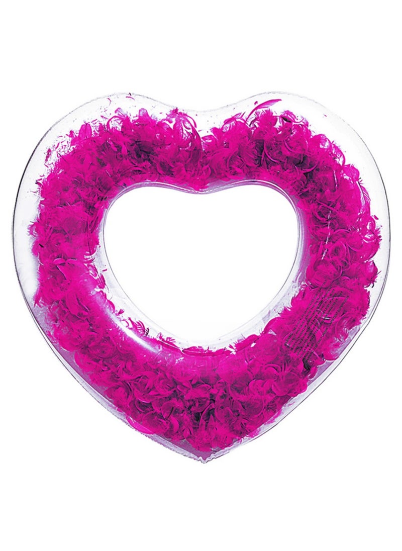 FUN MOMENT Transparent Inflatable Heart Shaped Swim Ring 90cm  - Image 1