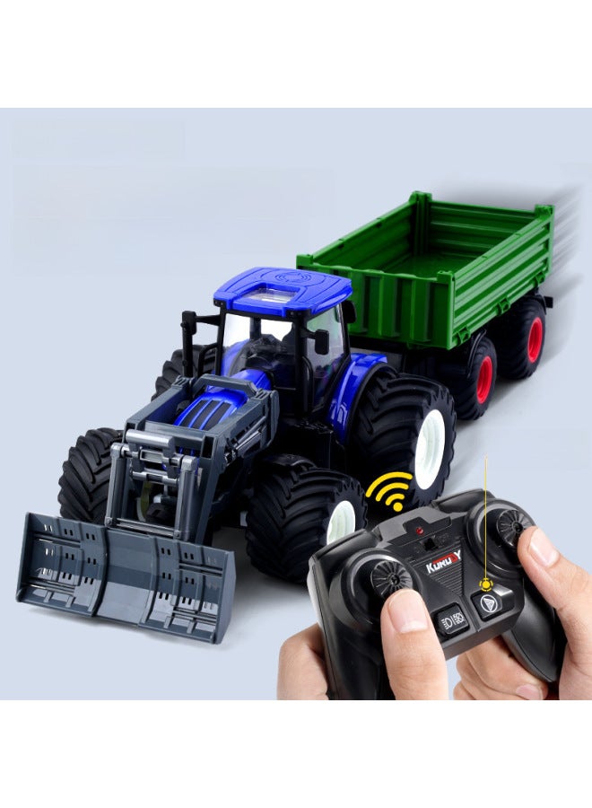 Electric Remote Control Farmer Engineering Vehicle Large Alloy Tractor Harvester Fertilizing Transport Toy Children's Loading Vehicle-Color:8 Wheel Alloy Sliding Farmer Car 9931HB  - Image 5
