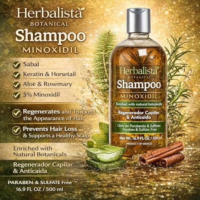 HERBALISTA Viral Botanical Shampoo 500ml (16.9 fl oz) – Minoxidil-Inspired Herbal Blend with Rosemary, Cinnamon, Aloe & Mint – Strengthening & Fuller-Looking Hair Formula - Image 2