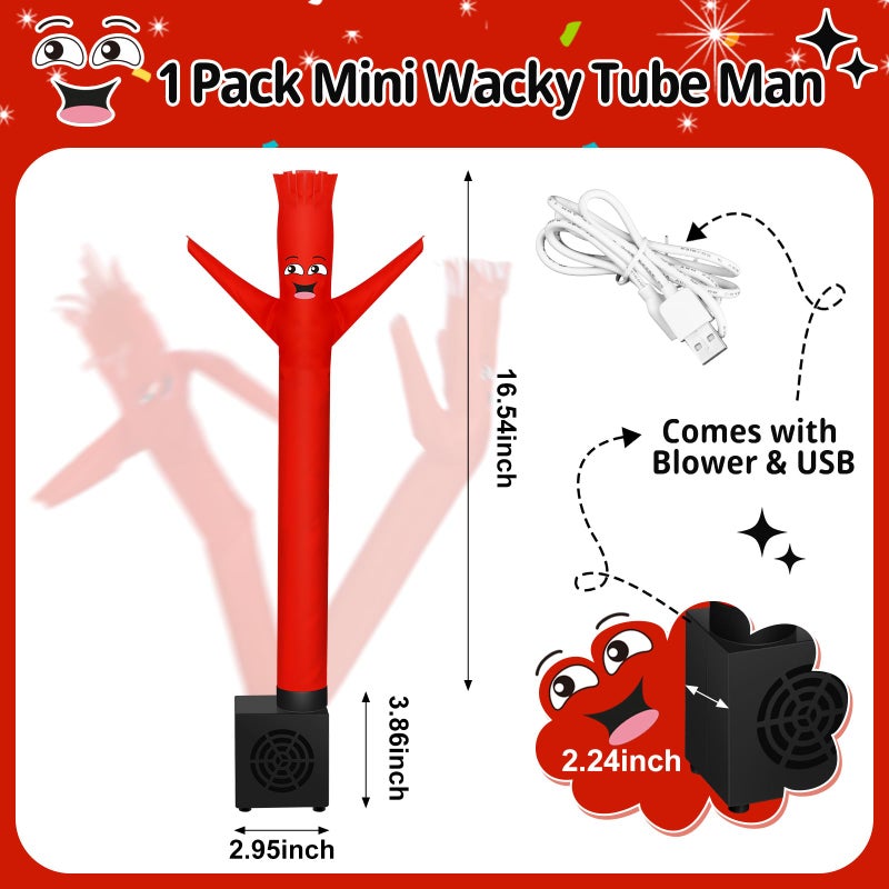 Poen Easter Gifts for Kids Mini Wacky Waving Inflatable Tube Guy with Blower Gag Toy Gift Inflatable Tube Man Birthday Desktop Decor Dancing Blow up Man for Office Party Decor(Funny) - Image 2