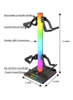 Excefore RGB Headphone Stand and Gaming Controller Holder, Desk Headset Stand with 10 Light Modes, 2 USB Charging Ports, and 1 Type-C Port, Universal Headset Stand Accessories for Desk Gamers  - Image 2