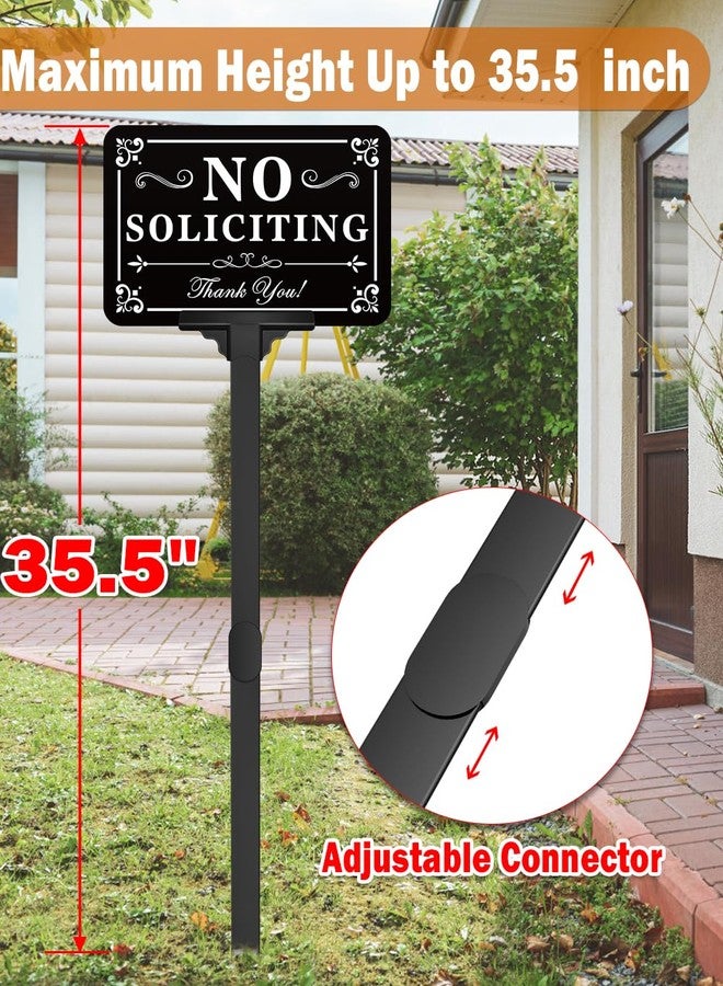 multiwins No Soliciting Sign for House, Soliciting Sign for House With Stake, No Soliciting Yard Sign 12x8 inch/37 inch - Image 2