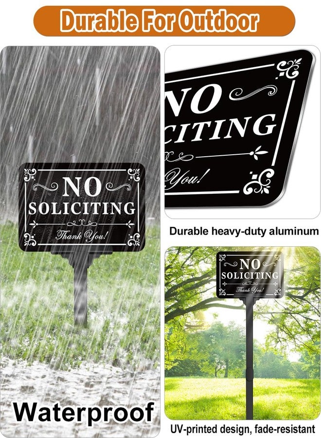 multiwins No Soliciting Sign for House, Soliciting Sign for House With Stake, No Soliciting Yard Sign 12x8 inch/37 inch - Image 5