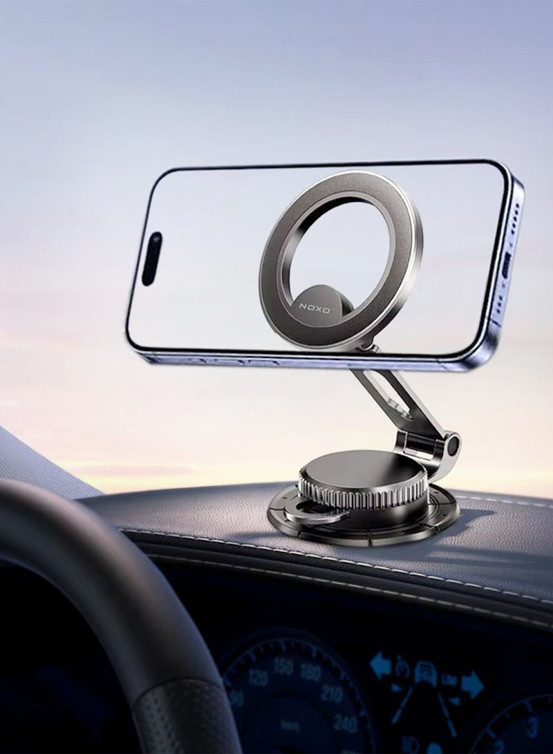 NOXO Magnetic Folding Car Phone Mount HDN-6 – Universal Air Vent Holder for iPhone & Samsung (Strong Magnetic Grip, 360° Adjustable, Foldable Design) - Image 4