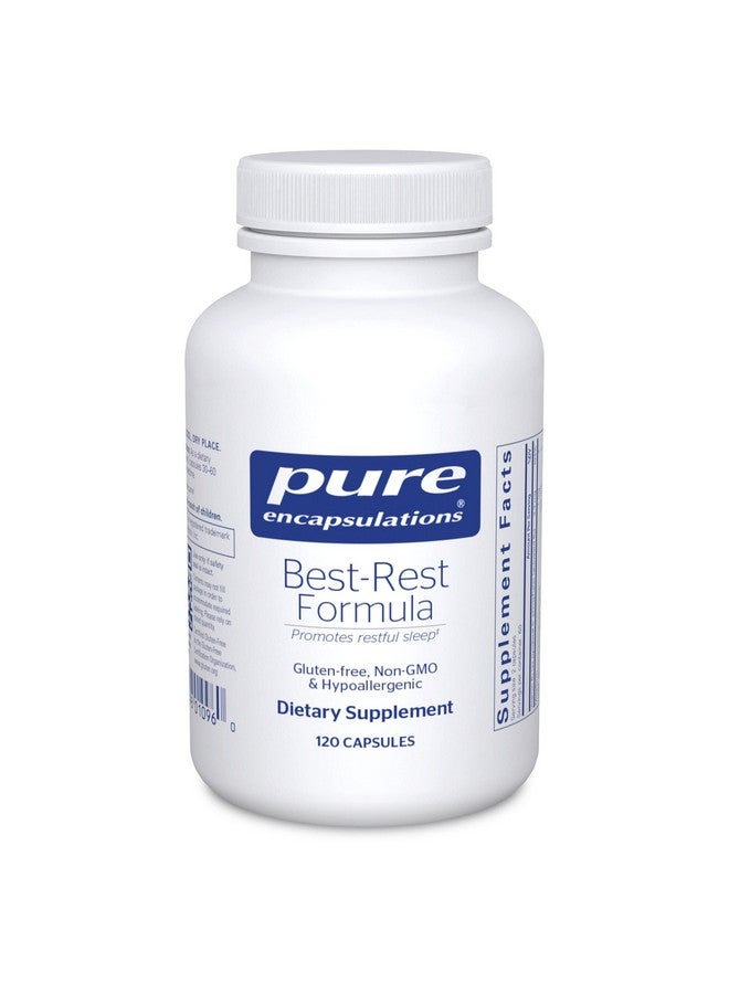 تركيبة Pure Encapsulations Best-Rest - تدعم النوم المريح - للاسترخاء - مكمل للنوم المريح - غير معدل وراثيًا ونباتي - 120 كبسولة - Image 1
