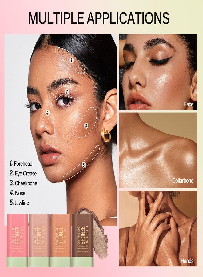 paminify عصا برونزر باميني في، عصا تحديد الوجه، عصا تحديد الوجه، هايلايتر طويل الأمد مقاوم للماء، مكياج هايلايتر، برونزر وجه لامع قابل للبناء، 01 توهج دافئ - Image 2