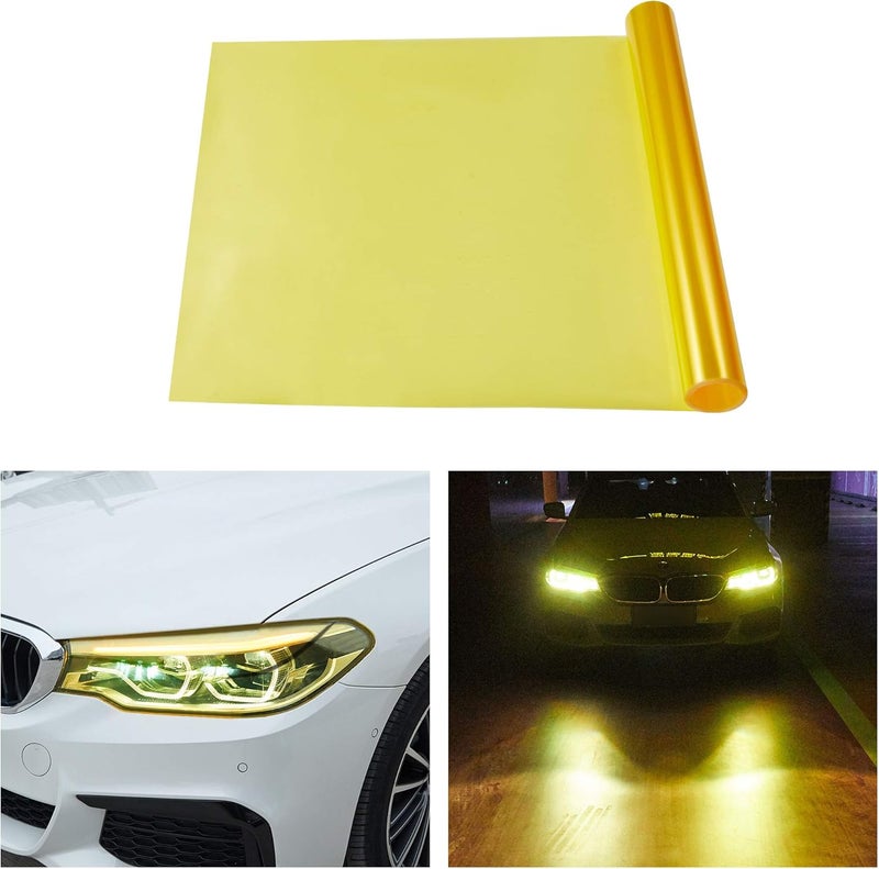 TOMALL 78.7''x12'' Golden Yellow Vinyl Film for Car Headlight Taillight Fog Lights Tint Self Adhesive Decals Sports Modification Car Stickers (Golden Yellow) - Image 1
