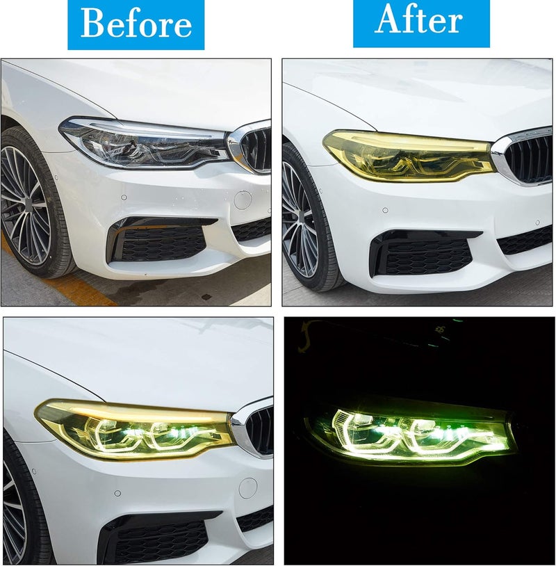 TOMALL 78.7''x12'' Golden Yellow Vinyl Film for Car Headlight Taillight Fog Lights Tint Self Adhesive Decals Sports Modification Car Stickers (Golden Yellow) - Image 3