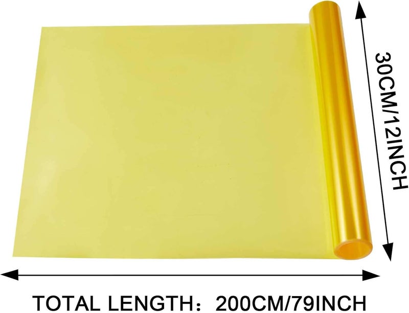TOMALL 78.7''x12'' Golden Yellow Vinyl Film for Car Headlight Taillight Fog Lights Tint Self Adhesive Decals Sports Modification Car Stickers (Golden Yellow) - Image 2