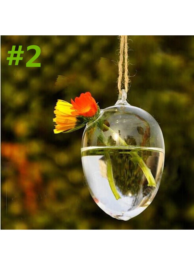 Beauenty Egg Shape Glass Hanging Vase Clear 14 x 10 x 10cm  - Image 2