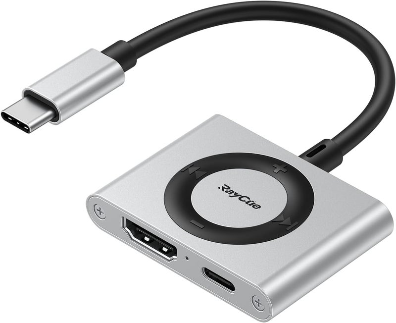 Raycue 2-in-1 USB C Hub, USB C to HDMI Adapter with HDMI 4K@60Hz & 100W PD Charging - Adapter for Laptop, MacBook, IPad (USB-C), iPhone 15/16, Tablets, Switch - Image 1