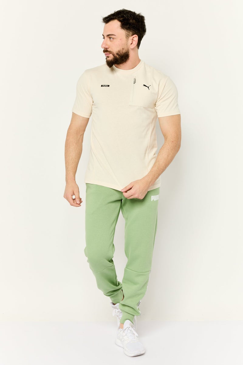 PUMA Men Sportswear Fit Short Sleeves Outdoor T-Shirt, Beige - Image 2