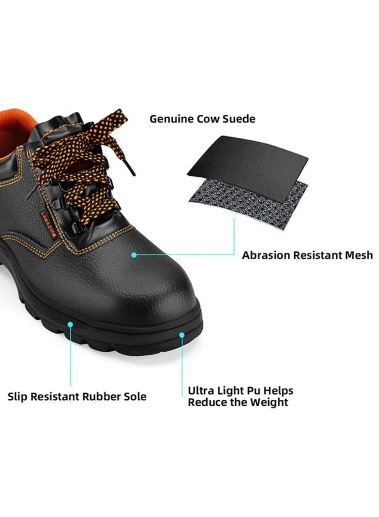 Men’s Safety Work Shoes with Steel Toe Cap – Anti-Slip, Waterproof, Lightweight Industrial Safety Boots with Rubber Sole - Image 2