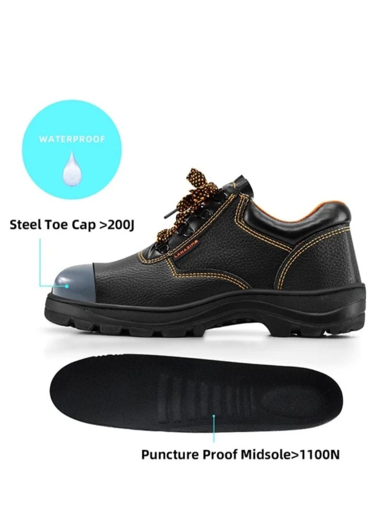 Men’s Safety Work Shoes with Steel Toe Cap – Anti-Slip, Waterproof, Lightweight Industrial Safety Boots with Rubber Sole - Image 5