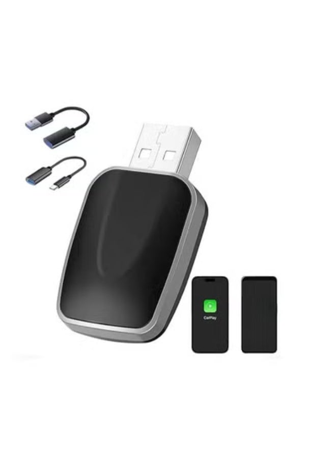 محول كار بلاي لاسلكي ميني - أصغر محول لتحويل التوصيل السلكي إلى لاسلكي - يدعم التحديثات أونلاين - تشغيل فوري Plug & Play للآيفون - Image 1