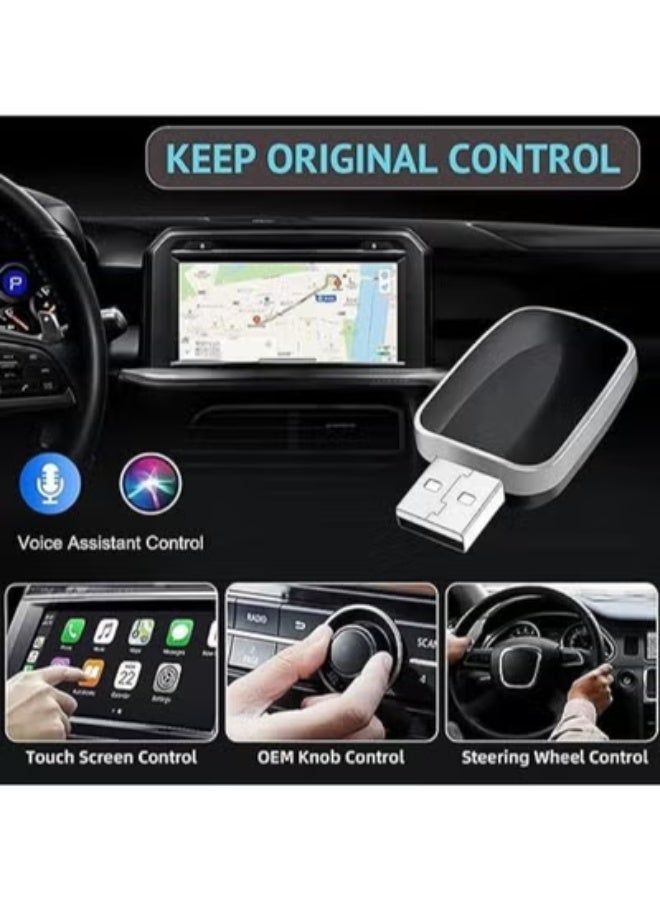 محول كار بلاي لاسلكي ميني - أصغر محول لتحويل التوصيل السلكي إلى لاسلكي - يدعم التحديثات أونلاين - تشغيل فوري Plug & Play للآيفون - Image 4