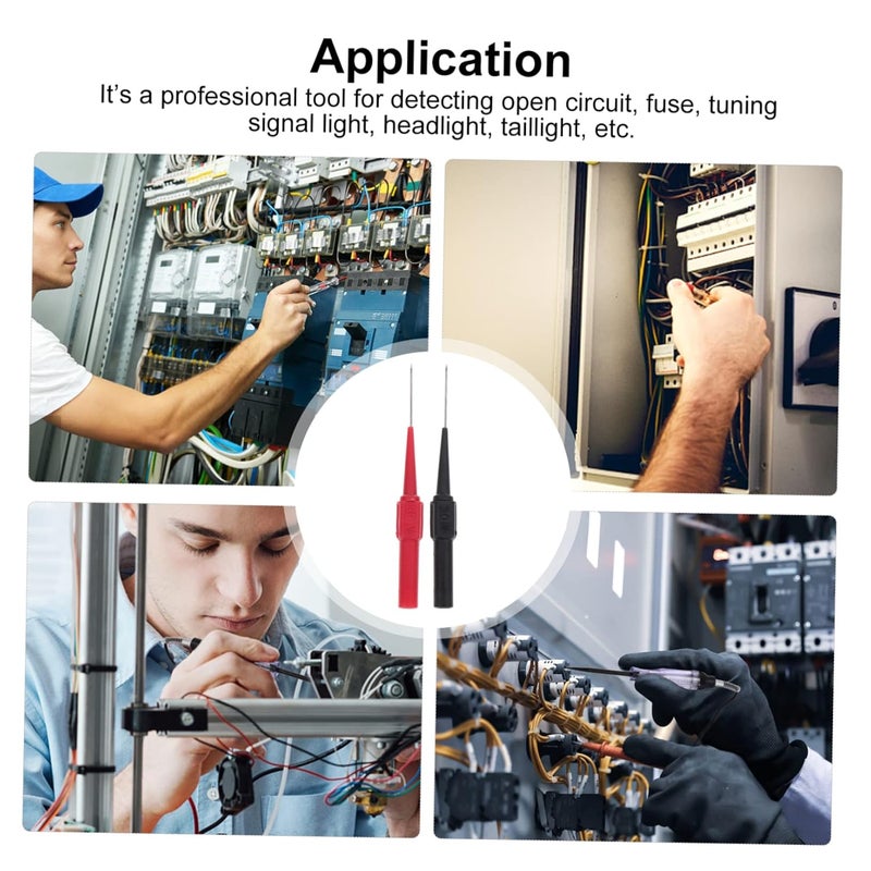 أدوات اختبار عامة للمتر المتعدد (Generic Multimeter Probes)، أدوات اختبار بنوع إبرة (Needle Test Probes)، 10 قطع، للاستخدام في الاختبارات الكهربائية كبديل لأجهزة قياس الجهد (Voltmeter)، سهلة الاستخدام. - Image 3