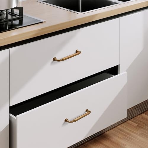 9BUILD 10 Pack Antique Brass Cabinet Pulls 5 Inch Handles Vintage Drawer Pulls for Kitchen Cabinets Retro Kitchen Handles - Image 3
