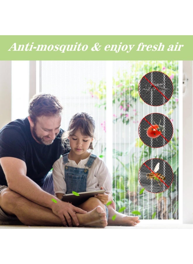 Balcony Door Fly Screen, Magnetic Insect Protection for Doors, Mosquito Net, 90 x 210cm, Scratch-Resistant, No Drilling, Stronger Magnetic Force, Magnetic Curtain for Balcony/Patio Door (White) - Image 2