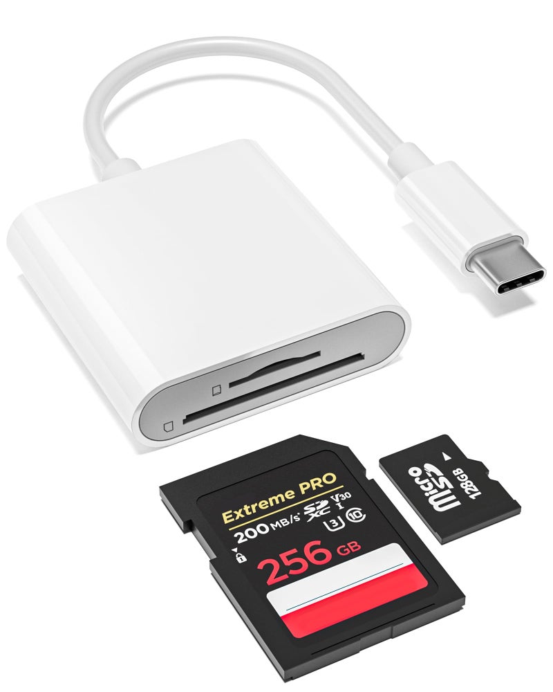 YOFEEPOP USB-C SD Card Reader, Dual Slot for SD/MicroSD Cards, Type C SD Card Adapter Compatible with iPhone 17/16/15, Pad,Laptop, Memory Card Reader Trail Camera Viewer Plug and Play - Image 1