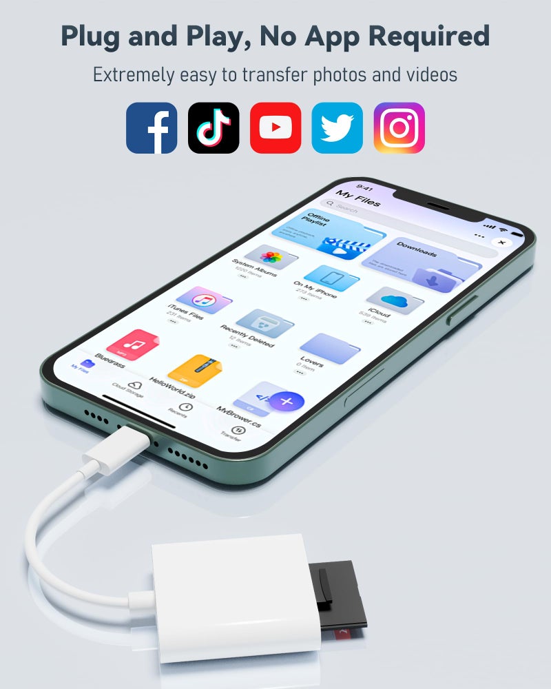 YOFEEPOP USB-C SD Card Reader, Dual Slot for SD/MicroSD Cards, Type C SD Card Adapter Compatible with iPhone 17/16/15, Pad,Laptop, Memory Card Reader Trail Camera Viewer Plug and Play - Image 5