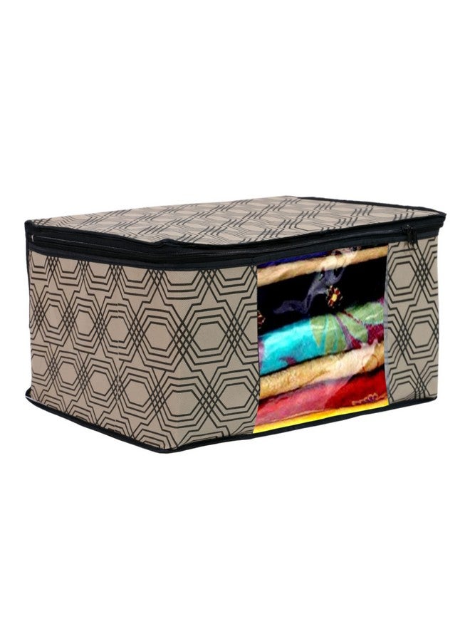 Kuber Industries Honeycomb Print Non-Woven Foldable Saree Cover|Clothes For Home & Traveling With Transparent, Extra Large Pack of 3 (Multicolor) - Image 3