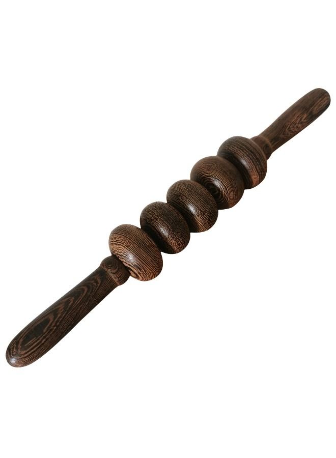 Manual Massager Wooden Handheld Roller Trigger Point Massager Stick for Fascia, Cellulite, Muscle & Abdomen, Body Therapy Massager, Muscle Belly Relief Tool, Natural Wood - Image 1