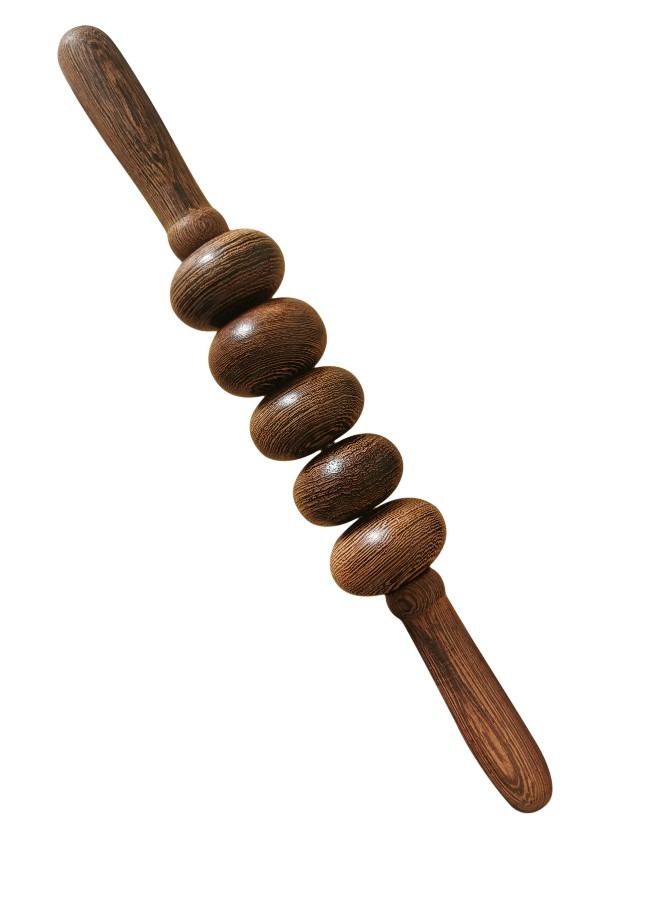 Manual Massager Wooden Handheld Roller Trigger Point Massager Stick for Fascia, Cellulite, Muscle & Abdomen, Body Therapy Massager, Muscle Belly Relief Tool, Natural Wood - Image 2