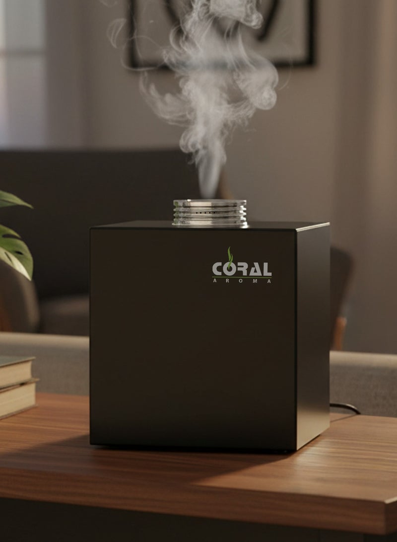 CORAL AROMA 360 Smart Aroma Diffuser Black, Large Area Air Freshener with App Controls, 500ml Refill Capacity, 5 Aroma Vents, Covers up to 400m², for Home, Office, Hotel, Gyms etc - Image 1