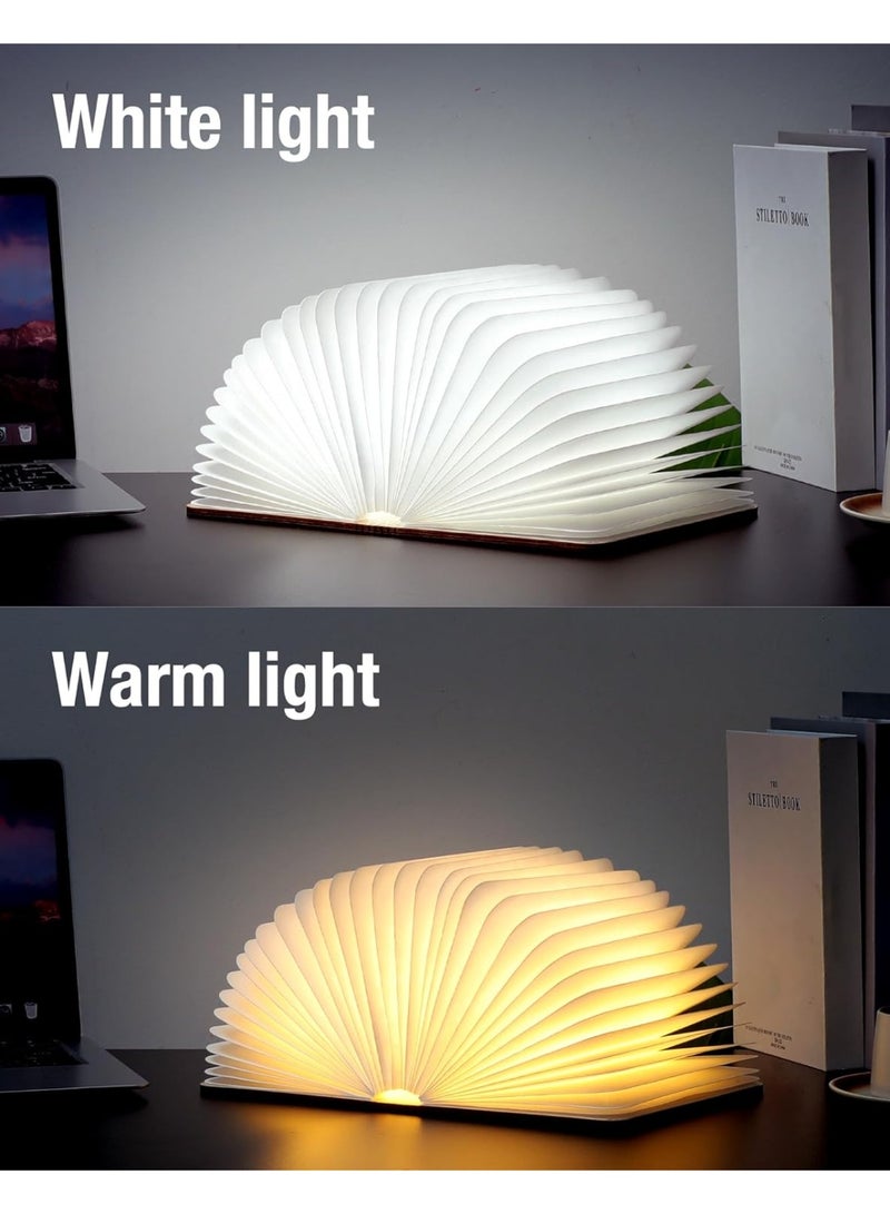 8.3 بوصة مصباح الكتاب الخشبي ، هدايا محبي الكتاب ، هدايا تقدير المعلم للنساء ، إضاءة LED المحيطة ، إضاءة المزاج المغناطيسي للديكور المنزلي والمكتبة (الجوز) - Image 2