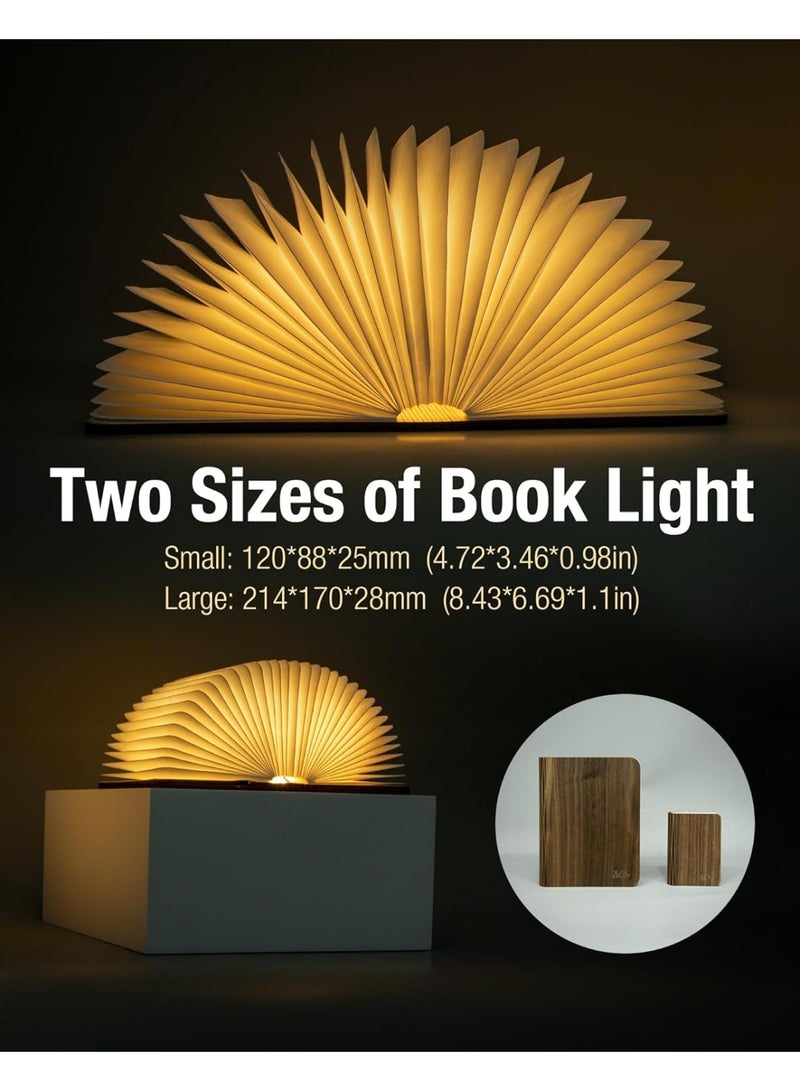 8.3 بوصة مصباح الكتاب الخشبي ، هدايا محبي الكتاب ، هدايا تقدير المعلم للنساء ، إضاءة LED المحيطة ، إضاءة المزاج المغناطيسي للديكور المنزلي والمكتبة (الجوز) - Image 4