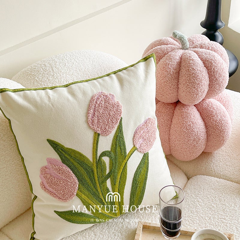 Ins Style Tulip Decorative Pillow Cover, Nordic Design Cushion for Sofa Bed - Image 2