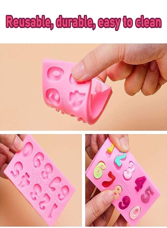QEEYON 4Pcs Silicone Letter Molds for Chocolate, Mini 26 Letter and 0-9 Numbers Moulds, BPA-Free Edible Alphabet Fondant Molds for Cake Decorating Baking Candy Gummy Ice Cube Tray - Image 5