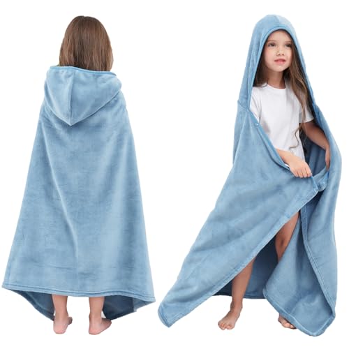 Hiturbo Kids Hooded Bath Towel: Soft Plush Pool Beach Fleece Towel Blanket - 50"x30" Toddler Towels Wrap for Boys Girls 3-12 Years (Blue) - Image 5
