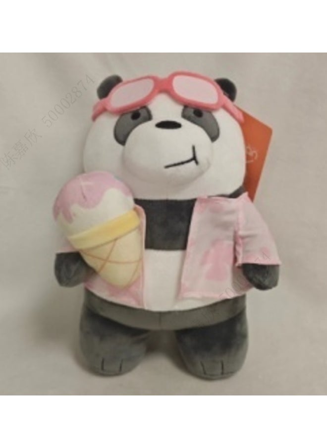 Miniso WE BARE BEARS SEASIDE MUSIC FESTIVAL 11in. Plush Toy(Ice Cream Panda) 