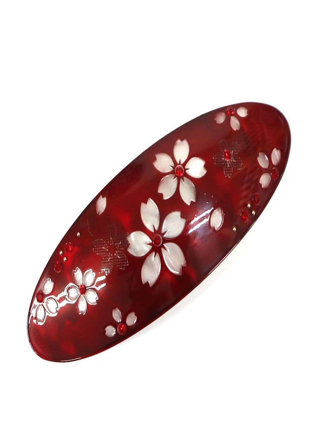 Cocoluck Japanese Hair Barrette for women Sakura Cute Kawaii (Red) - Image 1