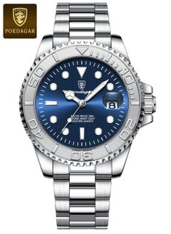 Silver shell Blue surface steel belt