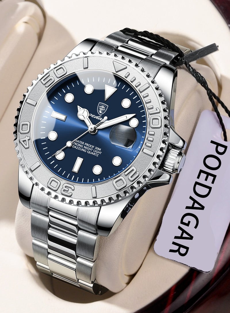 POEDAGAR Man  Watch , Waterproof Luminous Men's Watch Quartz，Men's Wrist Watches - Image 1