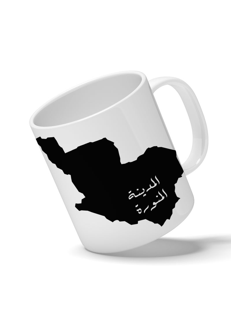 عالم الموضة كوب بطباعة عالية الجودة بتصميم خريطة المدينة المنورة - Image 3