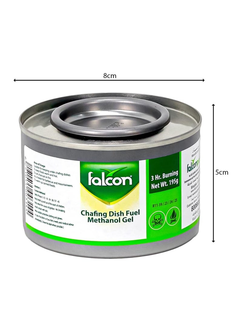 Falcon Chafing Dish Fuel Methanol Gel Gas Dishes Burner Can to Keep Food Warm with 3 Hours (Pack of 5)  - Image 3