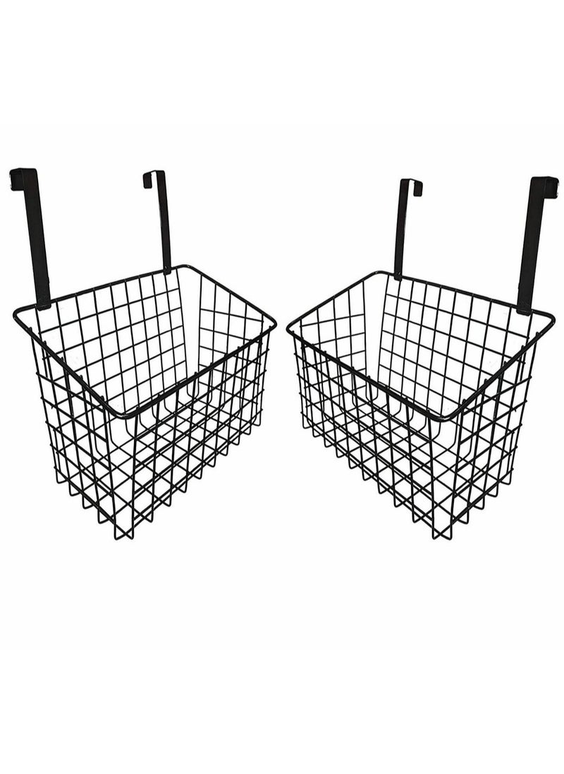 DubaiGallery 2pcs Hanging Storage Basket, Hollow Out Storage Basket For Home, Simple And Large Capacity Storage Rack For Toiletries, Iron Plants Hanging Shelf, Shampoo Shower Gel Holder Organizer, Bathroom Accessories  - Image 1