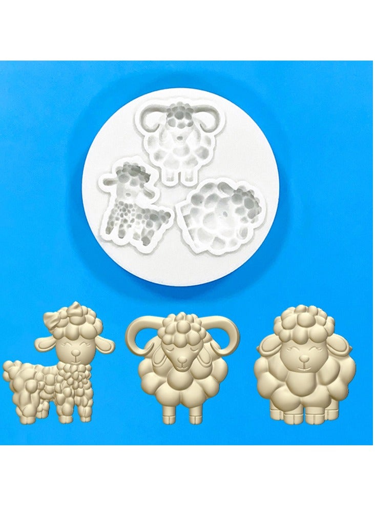 xozgdovg 3D animal Sheep silicone mold Cake decoration Goat Fondant chocolate cake candy mold SL-3768-4