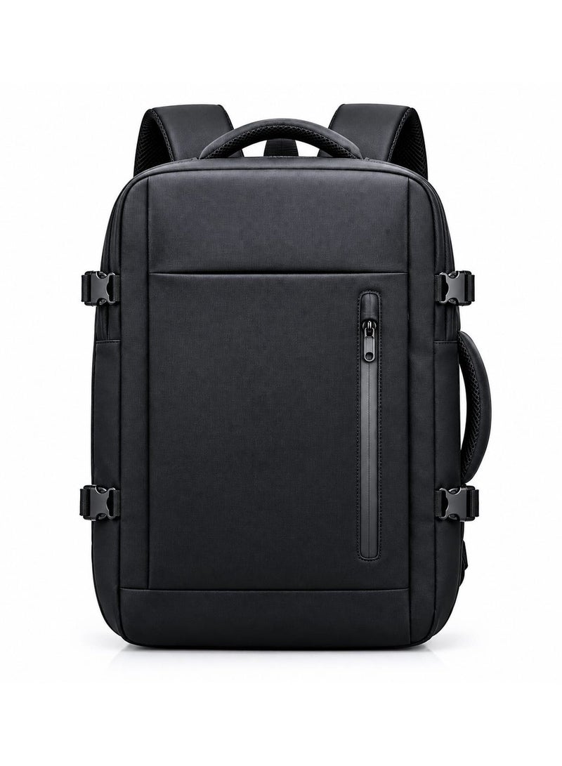 EYEZOOP Travel Laptop Backpack for Men and Women - Large Capacity Business Daypack with Multi-Compartment Storage, Breathable Air-System Back Support, Water-Resistant Design, Side Buckles & Padded Laptop Sleeve for College, Work & Flight Travel Black - Image 2