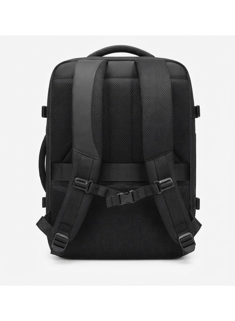 EYEZOOP Travel Laptop Backpack for Men and Women - Large Capacity Business Daypack with Multi-Compartment Storage, Breathable Air-System Back Support, Water-Resistant Design, Side Buckles & Padded Laptop Sleeve for College, Work & Flight Travel Black - Image 3