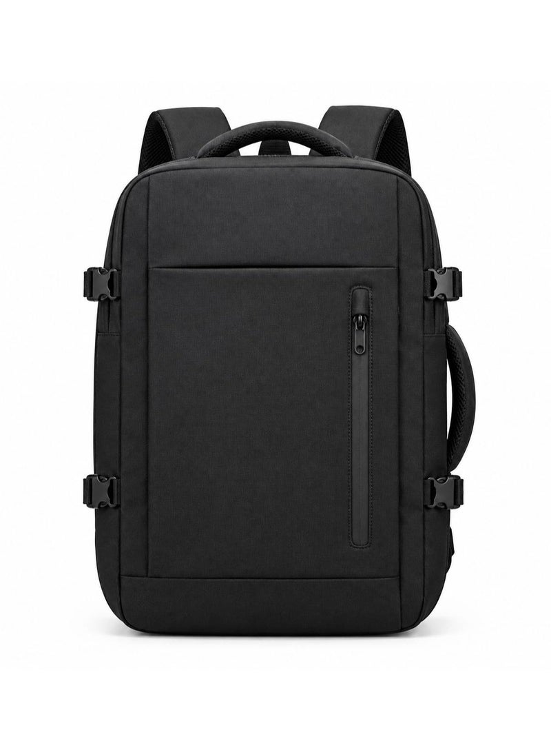 EYEZOOP Travel Laptop Backpack for Men and Women - Large Capacity Business Daypack with Multi-Compartment Storage, Breathable Air-System Back Support, Water-Resistant Design, Side Buckles & Padded Laptop Sleeve for College, Work & Flight Travel Black - Image 1