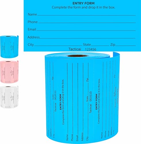Tacticai 500 Raffle Tickets, Blue (1 of 3 Colors), Raffle Cards, Entry Form with Name, Phone, Email & Address for Events & Prizes - Image 5