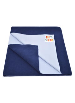 TIDY SLEEP Tidy Sleep Instadry AntiPiling Fleece Extra Absorbent Quick Dry Sheet for New Born Babies Cotton Bed Protector Mattress Pack of 1 Dark Blue 2XLarge 260x220 cm 