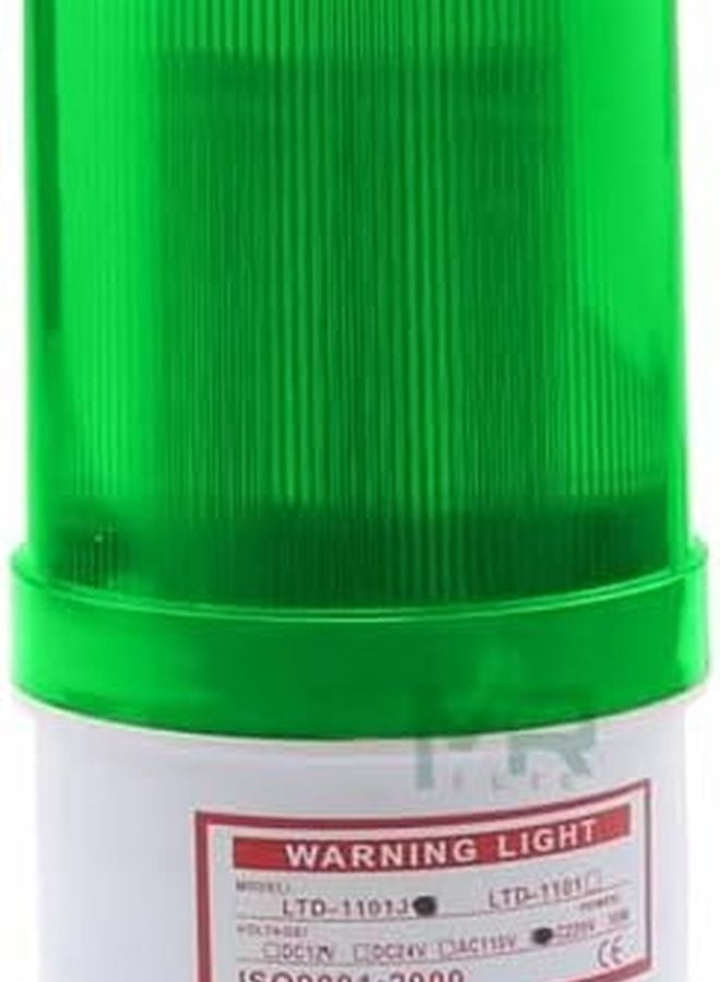 Green 220V LED Strobe Alarm Warning Light With Sound Siren Rotating Magnetic Base - Image 2