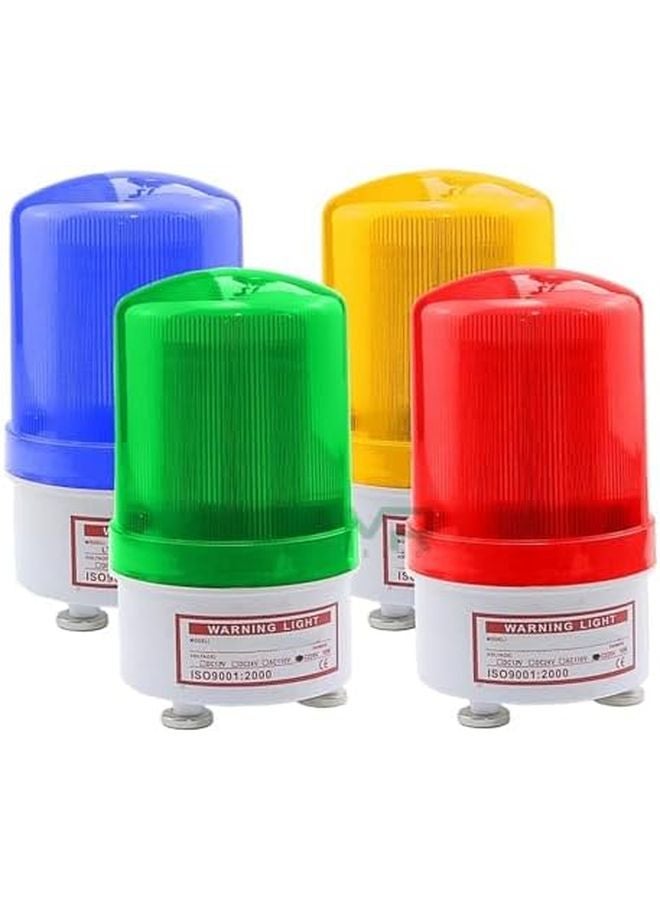 Green 220V LED Strobe Alarm Warning Light With Sound Siren Rotating Magnetic Base - Image 3